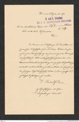 k.k. naturhistorisches Hofmuseum, Intendanzakten 1885-1896 (Hauer), Aktenzahl Z.467/1893, Seite 1